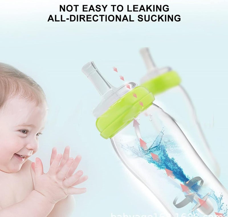 Jerliflyer 4pcs Bottle straws, hydrojug straw wide mouth silicone gravity ball design baby straw replacement no leakage baby drinking tools （For 5cm/1.96inch Diameter Only） - Image 5